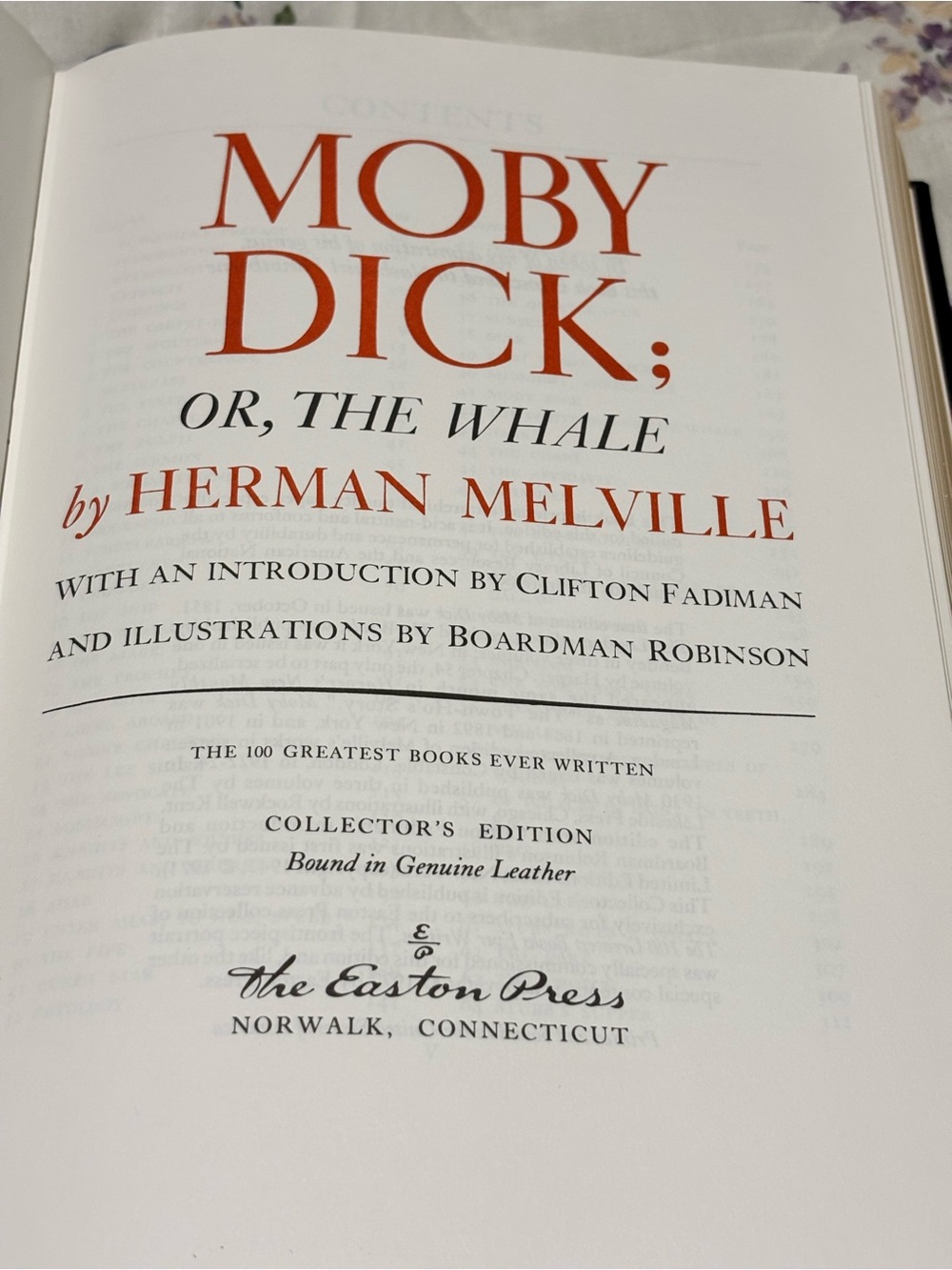 Moby Dick or The Whale by Herman Melville Leather-bound Book - Easton Press